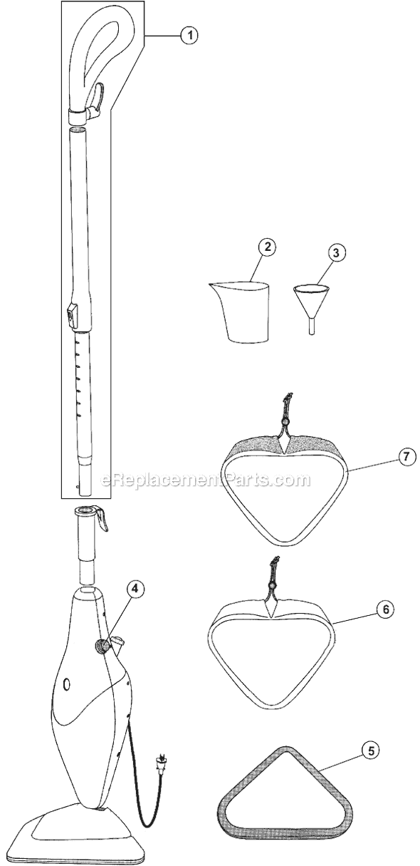 Page A Diagram and Parts List for PD20010  Dirt Devil Steamer